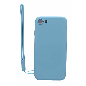 Мягкий силиконовый чехол Evelatus для Apple iPhone 7/8 с ремешком, синий