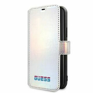 Guess Apple iPhone 11 Pro Iridescent Book Case Silver