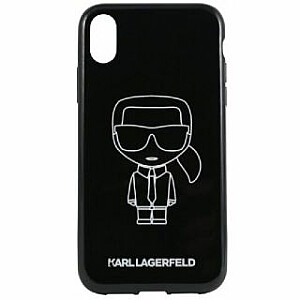 Karl Lagerfeld iPhone XR PC/TPU Glitter Ikonik White Outline Black