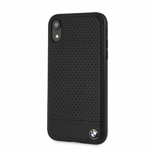 BMW Apple iPhone XR Perforated Leather Hardcase Black