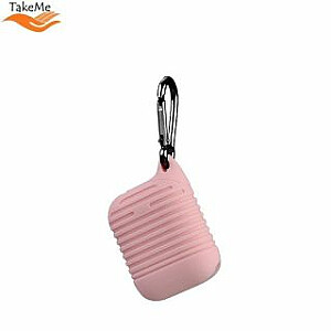 TakeMe Apple Ultra-thin Lined Soft Silicone protective case for AirPods Light Pink