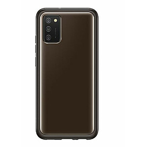 Мягкий прозрачный чехол для Samsung Galaxy A02S, черный
