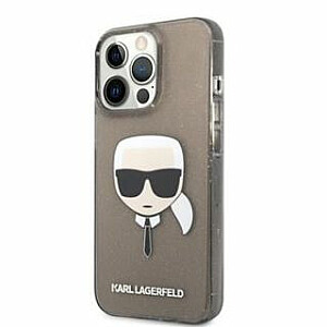 Karl Lagerfeld iPhone 13 Pro TPU Full Glitter Head Case Black