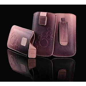 Универсальный кожаный карманный чехол iLike M Темно-розовый