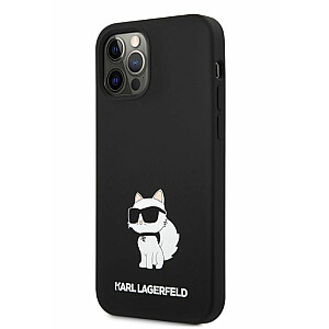 Karl Lagerfeld Apple iPhone 12/12 Pro Жидкий силиконовый чехол Choupette NFT Черный