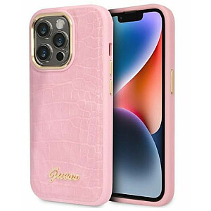 Guess Apple iPhone 14 Pro Max 6.7 hardcase Croco Collection Pink