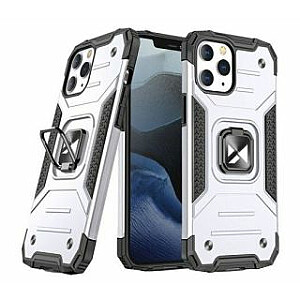 Wozinsky Apple iPhone 13 Pro Max Ring Armor Case Kickstand Tough Rugged Cover Silver