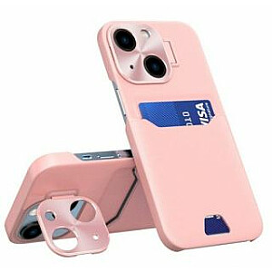 iLike Apple iPhone 14 Leather Stand Case cover card wallet with stand Pink