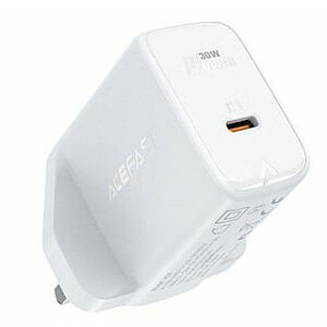 Acefast GaN wall charger (UK plug) USB Type C 30W, Power Delivery, PPS, Q3 3.0, AFC, FCP White
