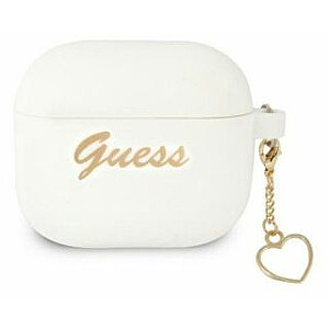 Чехол Guess Apple AirPods 3 Silicone Charm Heart Collection Белый