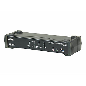 Атон | 4-портовый KVMP-переключатель USB3.0 4K DisplayPort со встроенным концентратором MST | CS1924M