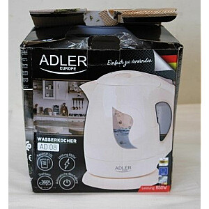 Adler SALE OUT. AD 08 Cordless Water Kettle, Beige Kettle AD 08 b Standard 850 W 1 L Plastic 360° rotational base Beige DAMAGED PACKAGING	 | Kettle | AD 08 b | Standard | 850 W | 1 L | Plastic | 360° rotational base | Beige | DAMAGED PACKAGING
