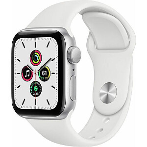 Apple Watch SE GPS, 44mm Aluminium Case with white Sport Band - Regular Silver