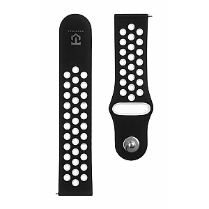 Tactical 22mm Double Silicone Watch Strap and Watch Band Black White