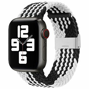 iLike Apple Watch 38/40/41 мм плетеный тканевый ремешок, черный, белый