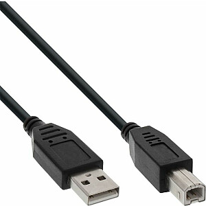 Kabelis USB InLine USB-A — USB-B 0,3 m melns (34503X)
