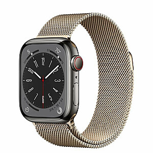 Apple  Watch Series 8 GPS + Cellular MNKQ3EL/A 45mm, Retina LTPO OLED, Touchscreen, Heart rate monitor, Waterproof, Bluetooth, Wi-Fi, Gold, Gold