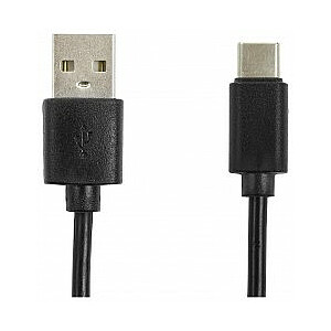 Accura USB 2.0 — USB-C 1,0 m QC 3.0 melns