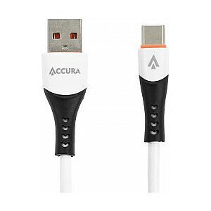 Accura USB-A - USB-C 1,0м резиновый 5В/2А белый