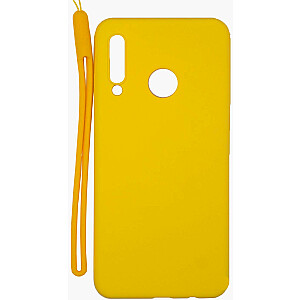 Evelatus Huawei P30 Lite Soft Touch Silicone Case with Strap Yellow