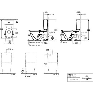 Subway 3.0 katla dibens, bezmalas, 370x710mm, universāla noteka, TwistFlush, SupraFix, balts