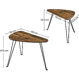 Kafijas galdiņš bēniņu stilā, kas sastāv no divām daļām.