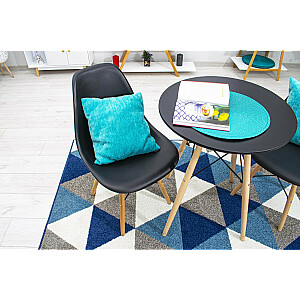 Moderns skandināvu stila kafijas galdiņš, melna apaļa virsma, 60 cm.