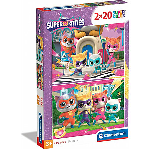 Puzle 2x20 gabali Super Color SuperKitties