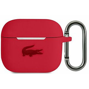 Lacoste Apple Airpods 3 Жидкий силиконовый глянцевый чехол с логотипом Красный