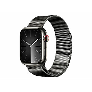 Apple Watch Series 9 GPS + Cellular, корпус из графитовой нержавеющей стали, 41 мм, графитовый миланский ремешок