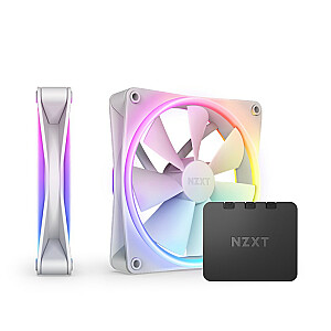 NZXT F140 RGB DUO, ШИМ, 140 мм, упаковка из 2 шт. — белый