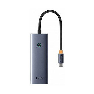 Baseus UltraJoy sērija, 5 x USB-C — HDMI4K, 30 Hz + 3 x USB 3.0 + PD (pelēks)