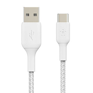 USB-C USB-A pīts kabelis 15 cm, balts