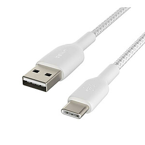 USB-C USB-A pīts kabelis 15 cm, balts