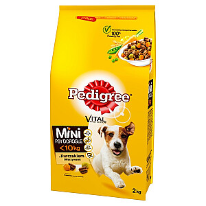 PEDIGREE Adult Mini Vistas gaļa ar dārzeņiem - sausā suņu barība - 2kg