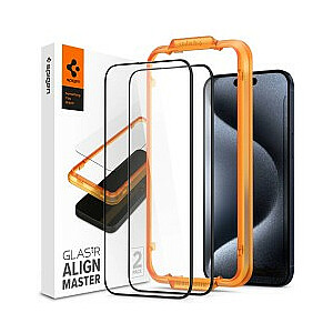 Spigen ALM Glass FC priekš iPhone 15 Pro - melns 2 gab.