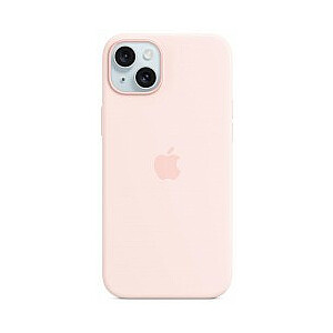 Силиконовый чехол Apple iPhone 15 Plus с MagSafe светло-розовый