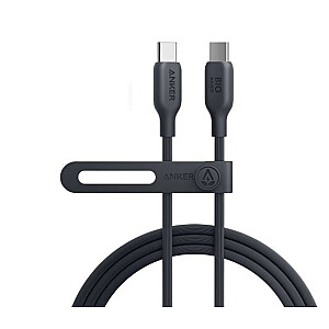 Bionilona kabelis Anker 544 USB-C uz USB-C, 1,8 m, 140 W, melns