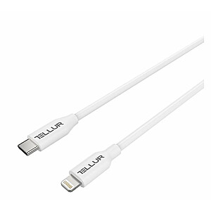 Кабель передачи данных Tellur, сертификация Apple MFI, Type-C — Lightning, 1 м, белый