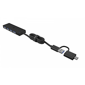 Centrmezgls IB-HUB1424-C3, 4 A tipa USB porti, C/A tipa savienotājs