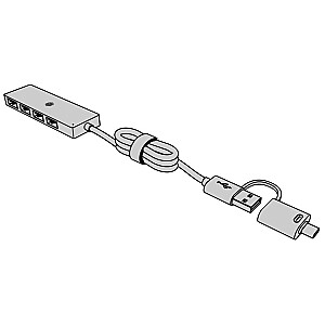 Centrmezgls IB-HUB1424-C3, 4 A tipa USB porti, C/A tipa savienotājs