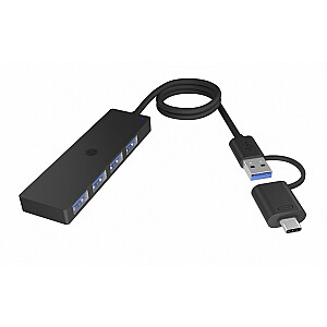 Centrmezgls IB-HUB1424-C3, 4 A tipa USB porti, C/A tipa savienotājs