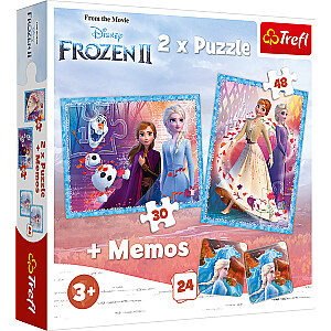 Pužļu komplekts 30+48 un Memo 24 "Frozen 2"