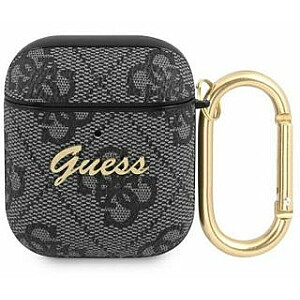 Guess Apple AirPods 1/2 cover szary/grey 4G Script Metal Black