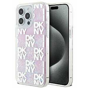 DKNY Apple iPhone 15 Pro Max 6.7 hardcase Liquid Glitter Multilogo Pink