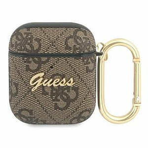 Guess Apple AirPods 1/2 4G Script Metal Collection Brown