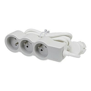Удлинительный кабель 3x2P+Z 1,5м Белый/Серый