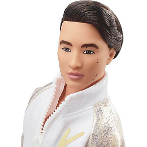 Кукла из фильма Barbie The Movie Ken в бело-золотом спортивном костюме