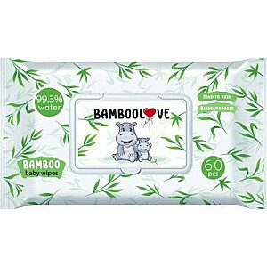 Влажные бамбуковые салфетки Cheeky Panda для детей BambooLove 60 шт.