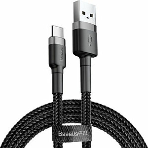 Baseus Cafule kabelis USB kabelis Izturīgs neilona USB / USB-C kabelis QC3.0 2A 3M melns / pelēks (CATKLF-UG1) universāls